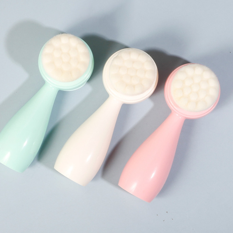 [Hàng mới về] Cọ Rửa Mặt Thủ Công Đầu Silicone Mềm Mại Làm Sạch Sâu