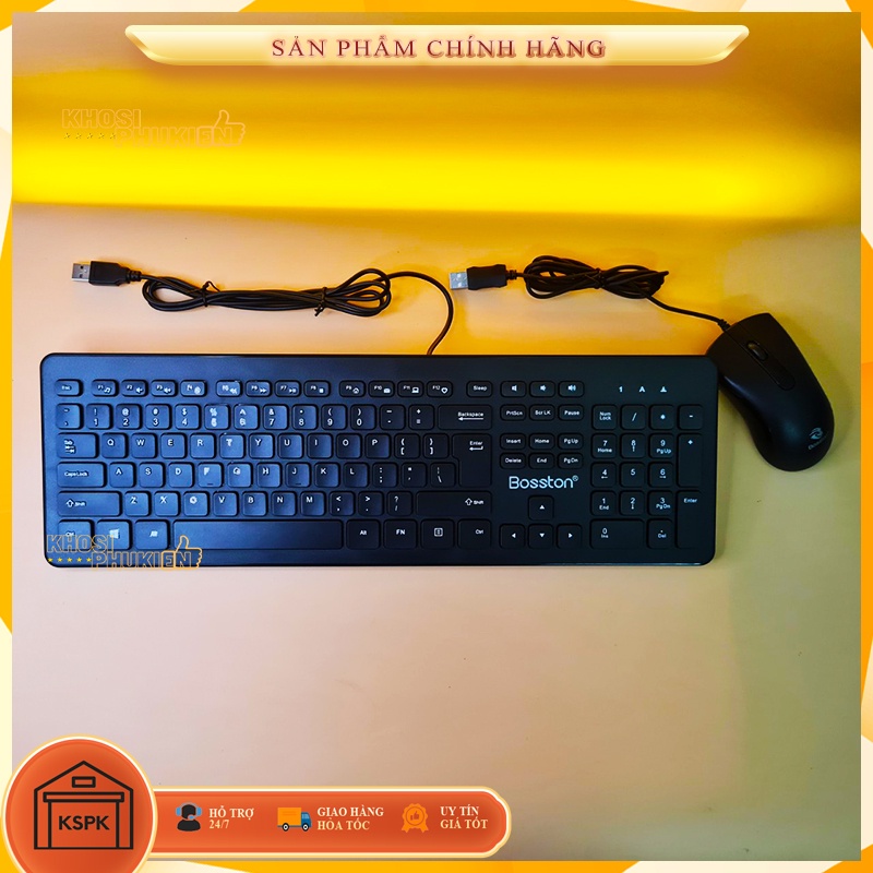 BỘ BÀN PHÍM CHUỘT MÀU ĐEN CÓ DÂY GIÁ RẺ KSPK BTD6800