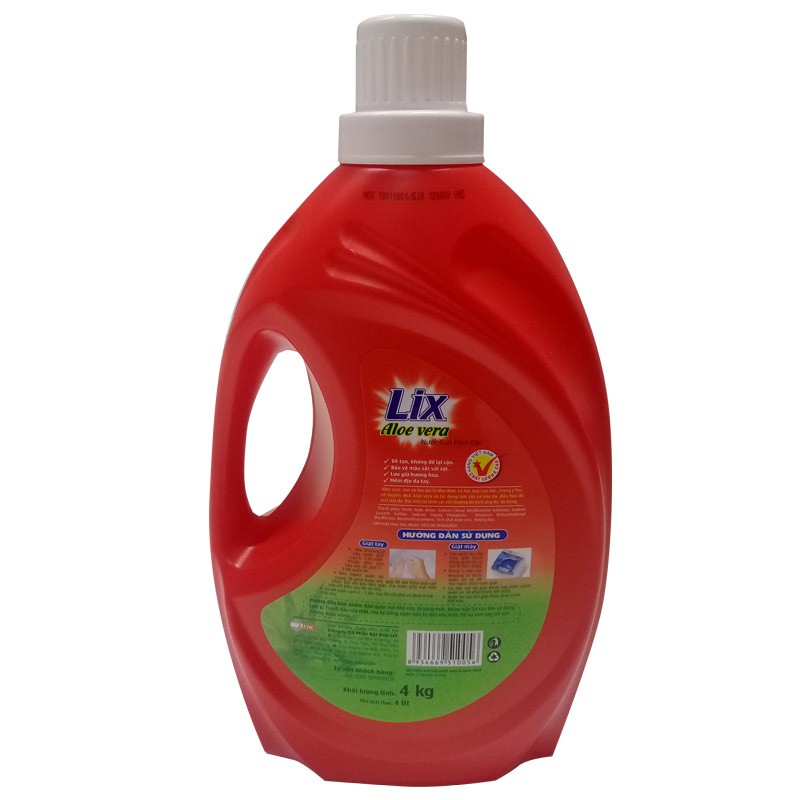 Nước giặt Lix Nha Đam bảo vệ da tay - 4kg