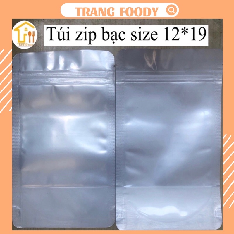 Túi zip 1 mặt bạc 1 mặt trong đựng 100gr