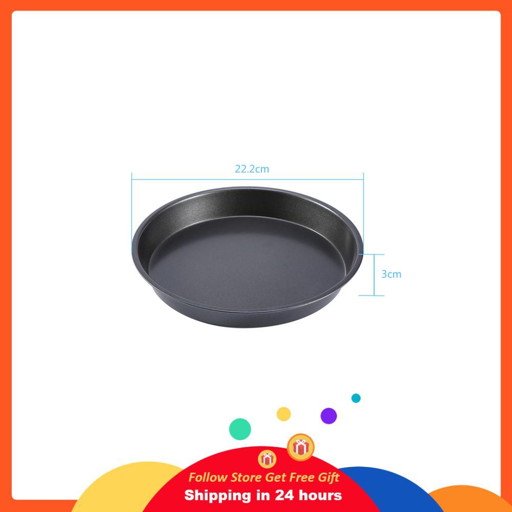 Khuôn Nướng Bánh Pizza Chống Dính Hình Tròn Bằng Thép Carbon 8 Inch