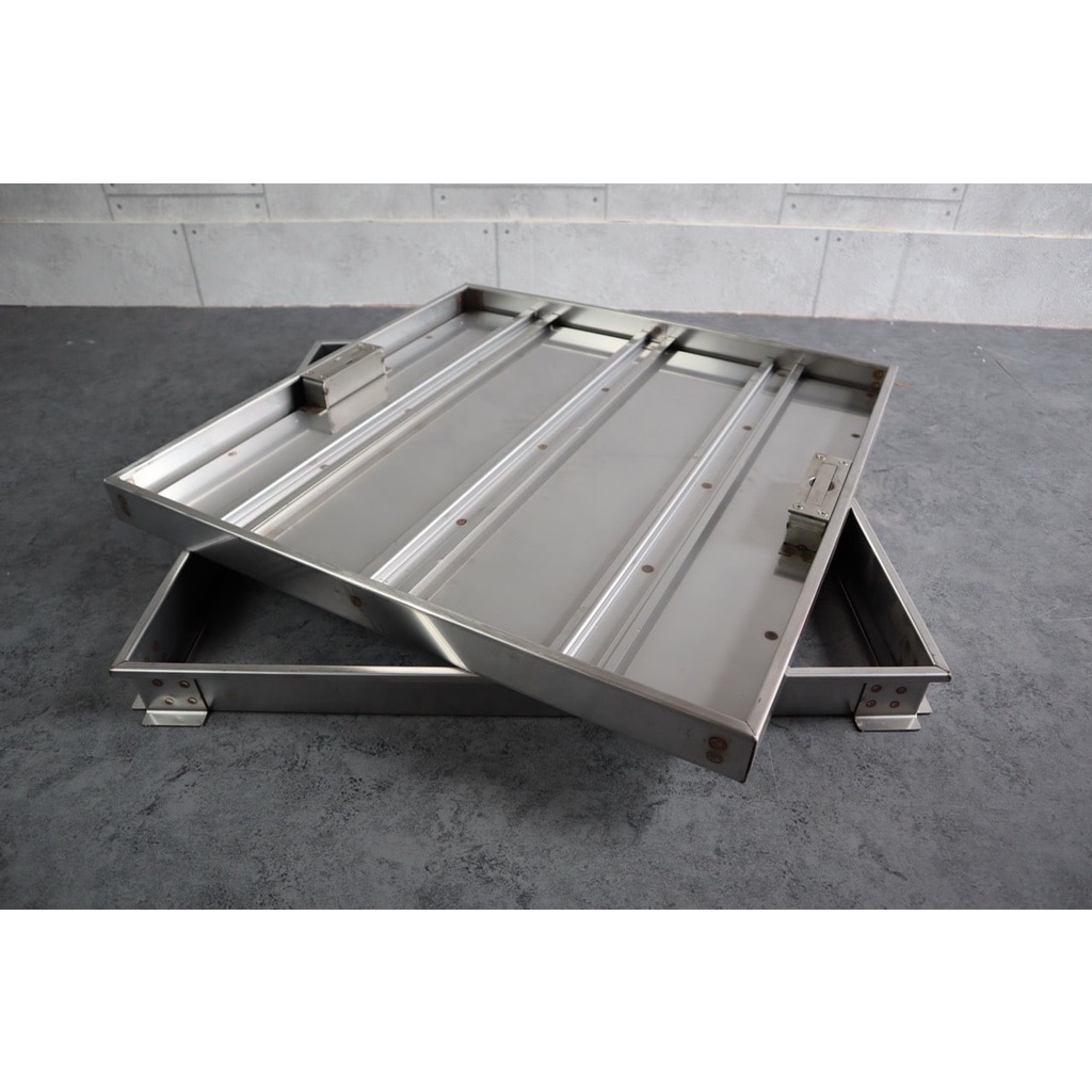 500x500x50mm - Nắp bể nước ngầm trong nhà . Lát gạch âm sàn, KT 50x50cm. Inox 304 chống gỉ