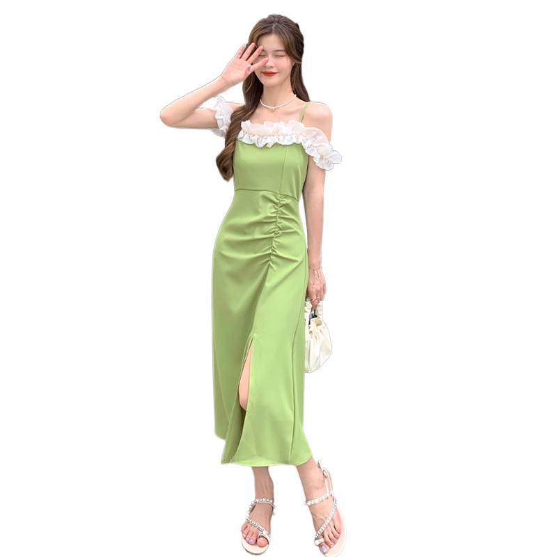 Đầm Perty hai dây trễ vai thời trang mùa hè ngọt ngào cho nữ