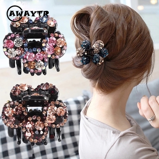 Kẹp gắp tóc đính đá nhân tạo hình hoa thời trang cho nữ