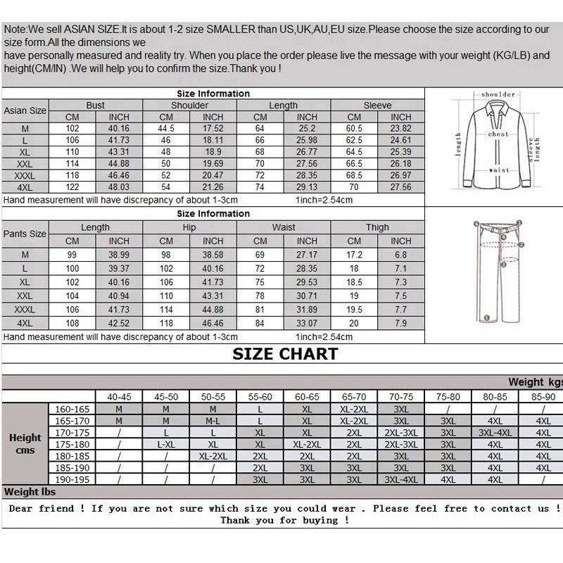 Bộ áo khoác ngoài dài tay + quần dài thời trang nam size M-4XL #D10 chất lượng cao