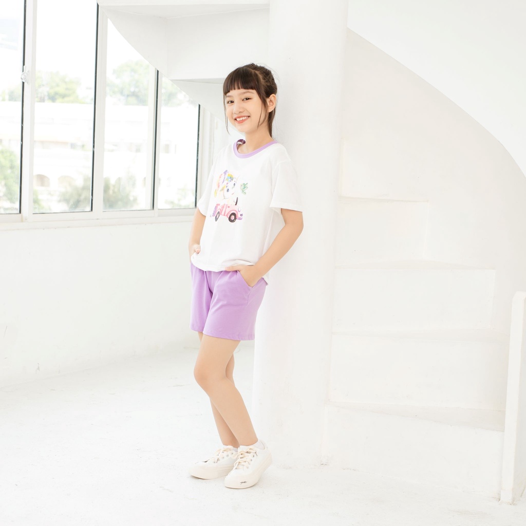 Bộ đồ bé gái, bộ măc nhà bé gái size đại, chất vải mềm mịn thoáng mát, hình in cute, 18-40 kg, K20