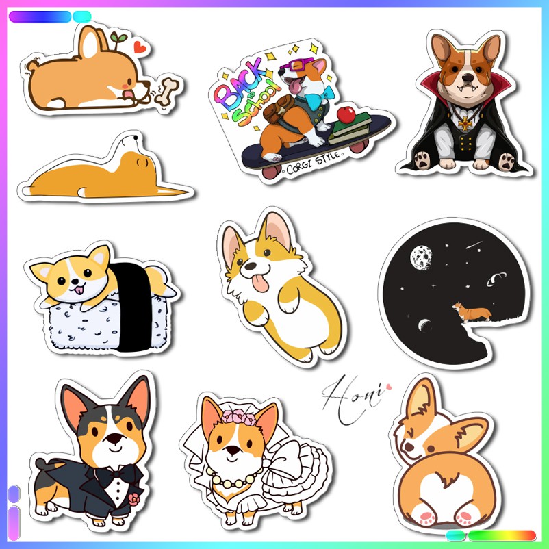 Sticker Chú Chó Corgi Siêu Dễ Thương - Sticker Chú Chó Shiba Siêu Cute