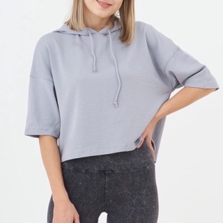 [Form To] Áo Hoodie Thể Thao Nữ Dáng Croptop Tay Lỡ FABLETICS Hàng Xuất Xịn Cao Cấp Chất Thun Gân Mịn Đẹp Nặng Tay V2