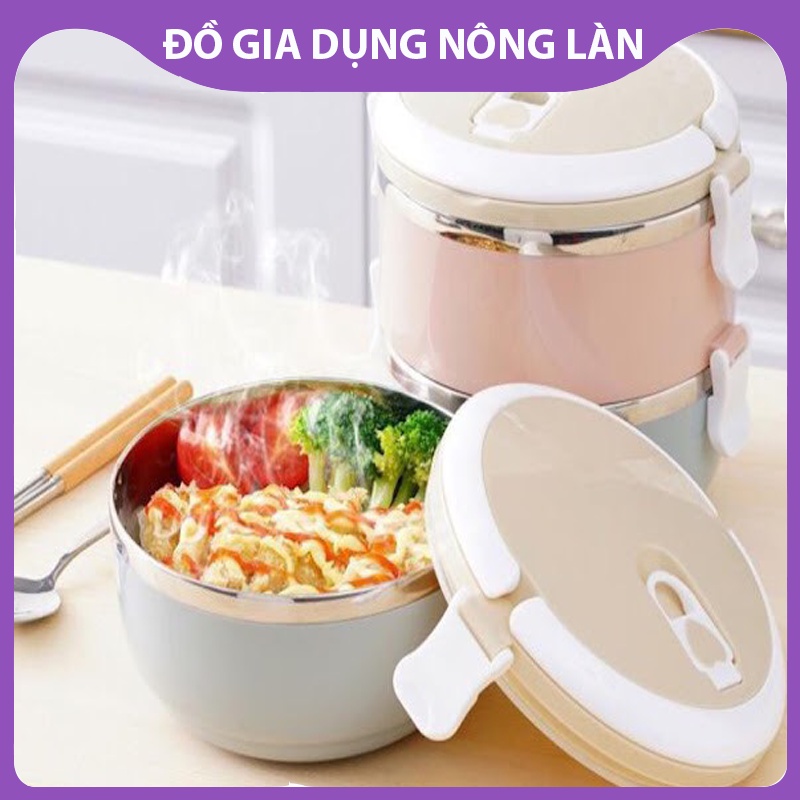 Hộp mang cơm, cặp lồng cơm 2 tầng ruột inox lunch box, siêu tiện dụng, giữ nhiệt cực kỳ hiệu quả