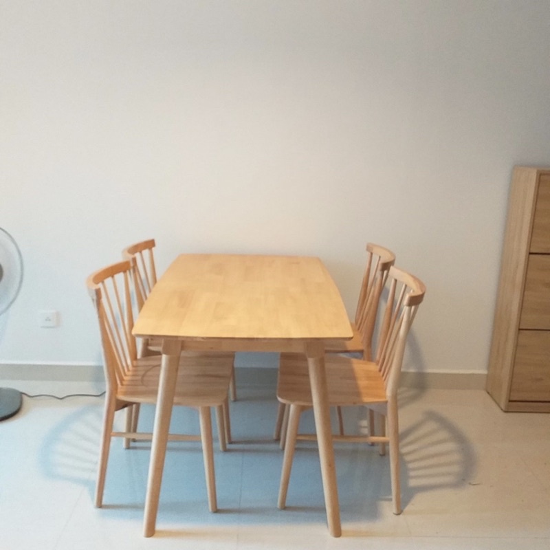 bộ bàn ăn song tiện hiện đại 4 ghế mặt bàn hoạ tiết vân đá chống ẩm hiệu quả Trường Mai Sài Gòn