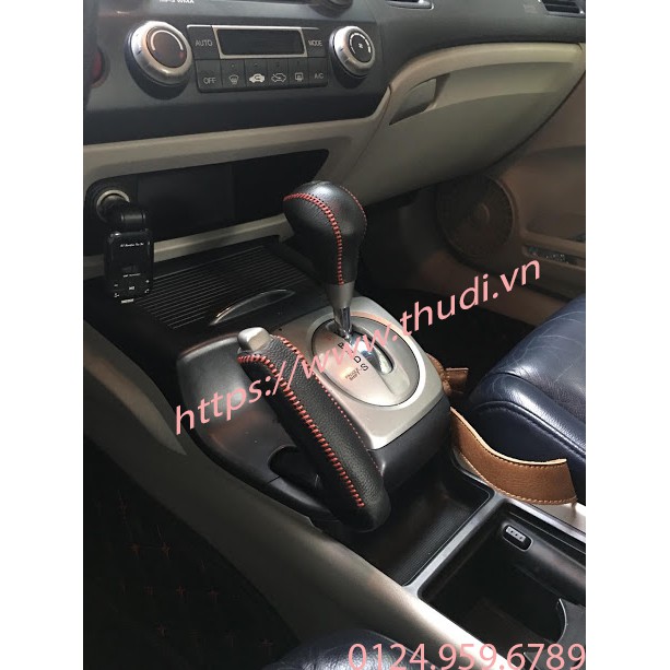 Bọc cần số ô tô Honda Civic da bò 100% HandMade