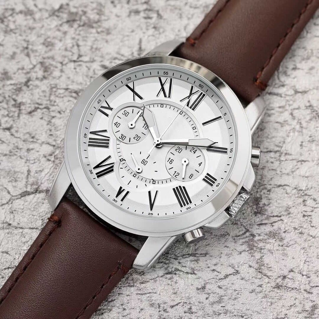 Đồng hồ nam dây da, đồng hồ đeo tay nam FOSSIL chạy pin, Full box, 6 kim, cao cấp, thời trang mới nhất