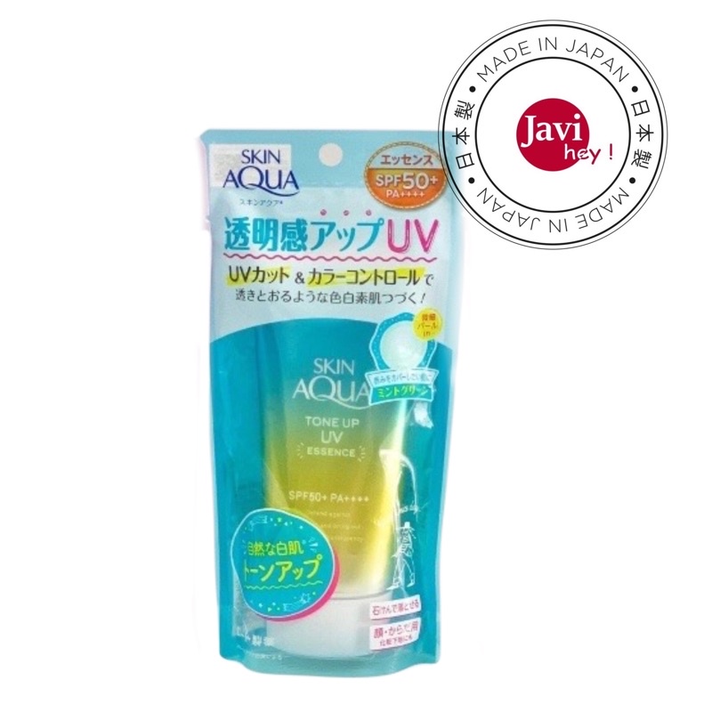 (80g SX Nhật Bản) Kem Chống Nắng Skin Aqua Tone Up UV Essence SPF50+ PA++++ Màu Xanh