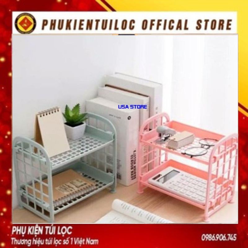 Kệ Nhựa Để Đồ 2 Tầng G11 - Mini Đựng Đồ Đa Năng Siêu Xinh Xắn - Trang Trí Bàn Học