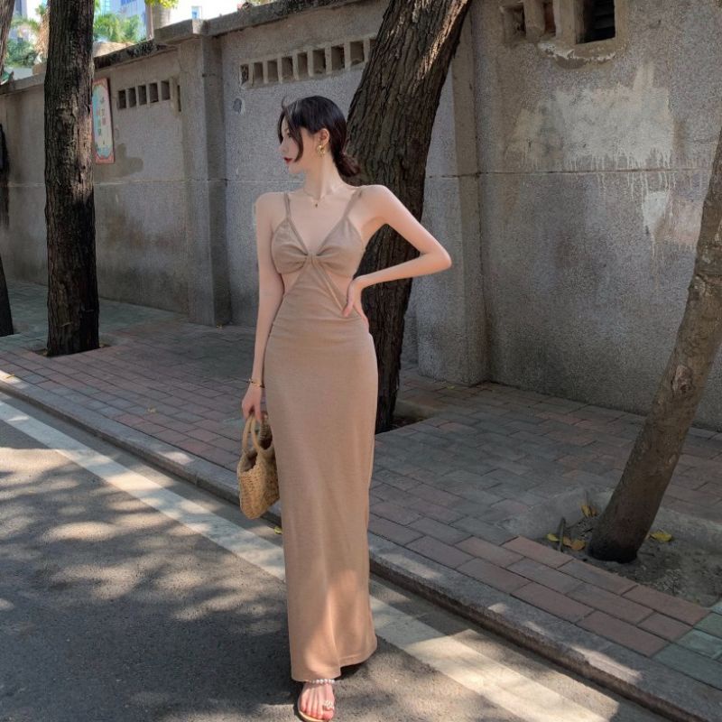 Đầm Hai Dây Cut Eo Siêu Tôn Dáng