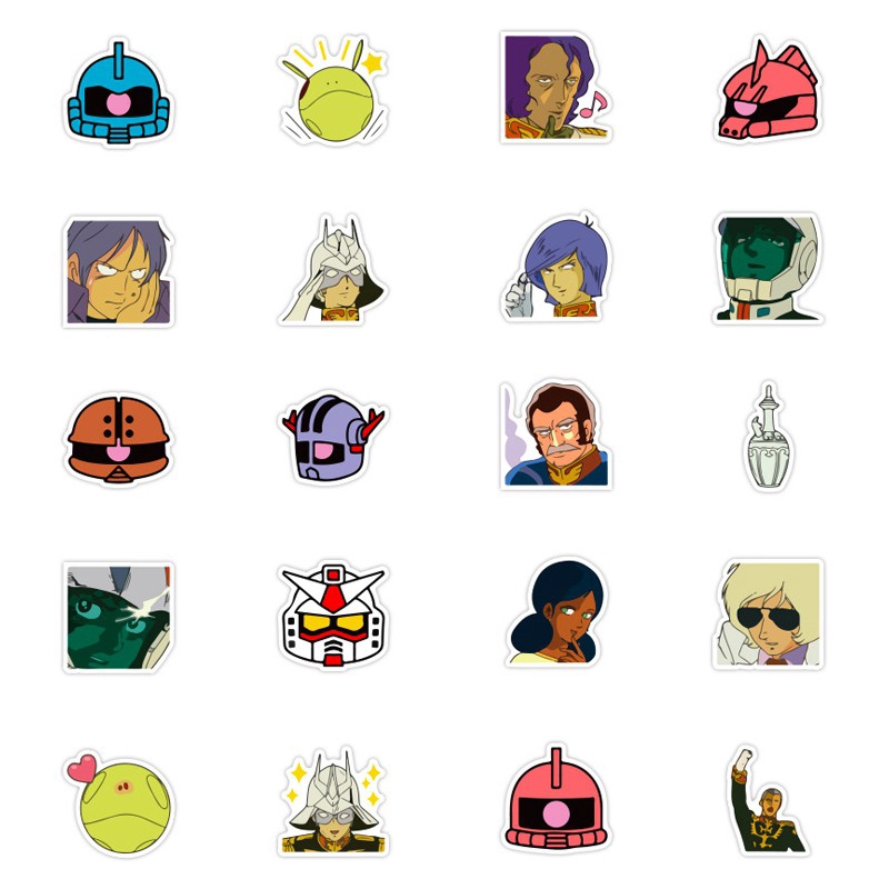 Set 40 miếng sticker dán trang trí chống thấm hình anime MOBILE SUIT GUNDAM