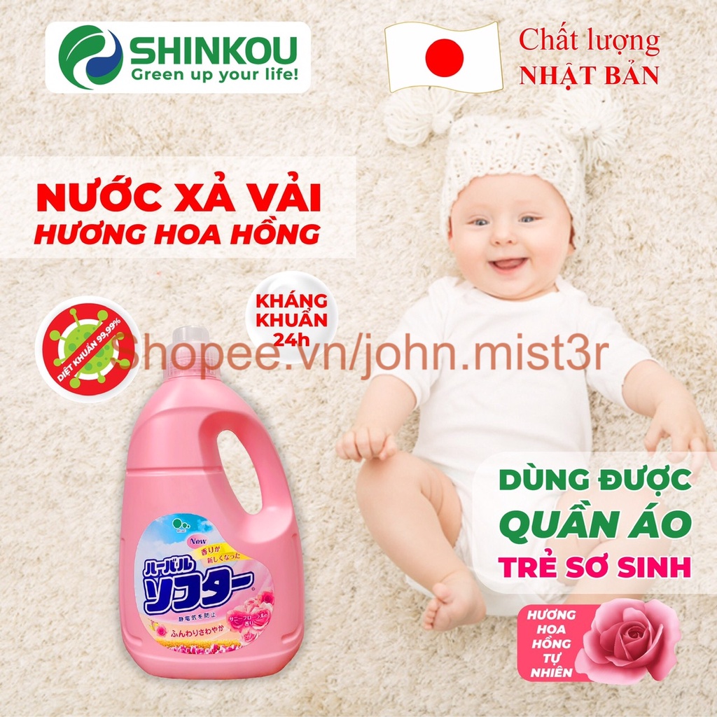 Nước Xả Vải Thảo Mộc SHINKOU 2000Gr Chính Hãng MITSUEI Nhật Bản