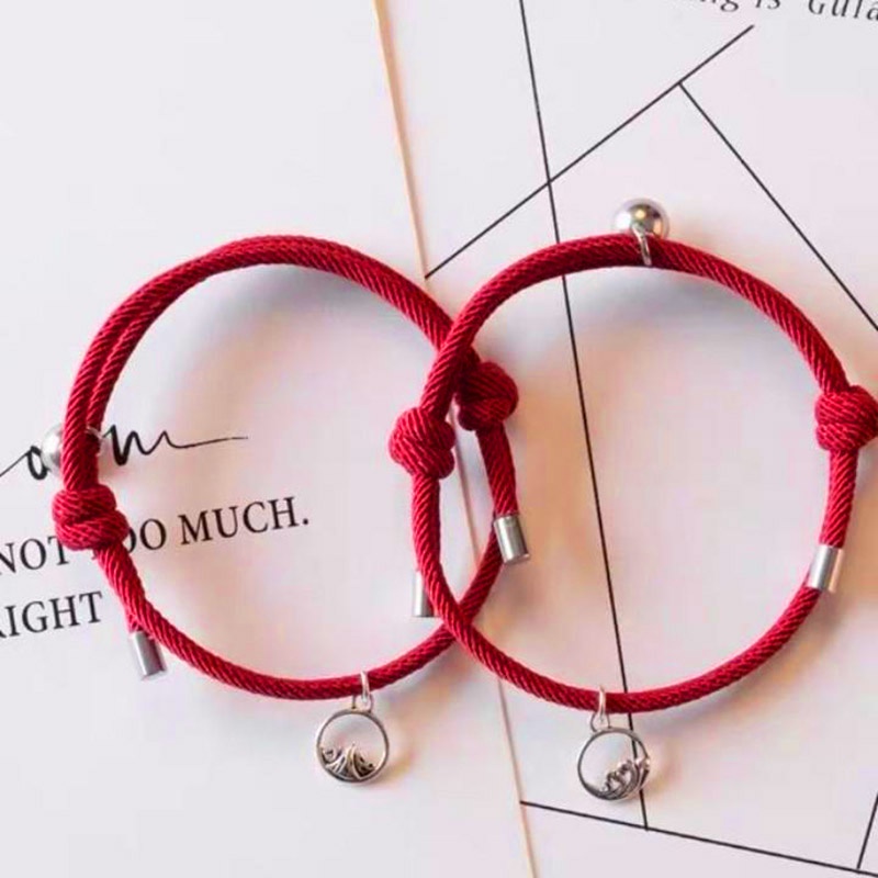 Bộ 2 Vòng Tay Đôi Kiểu Hàn Quốc Thiết Kế Xinh Xắn Cho Các Cặp Đôi
