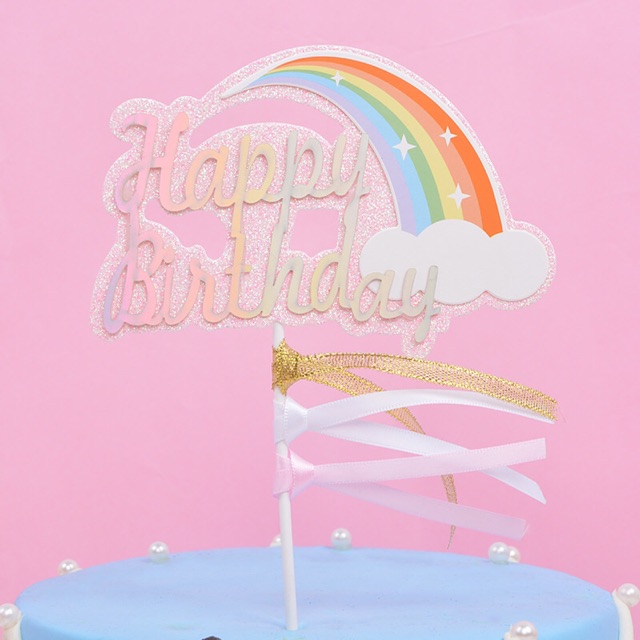 Chữ cắm bánh sinh nhật happy birday thay nến chữ kích thước cao 19cm, rộng 15cm