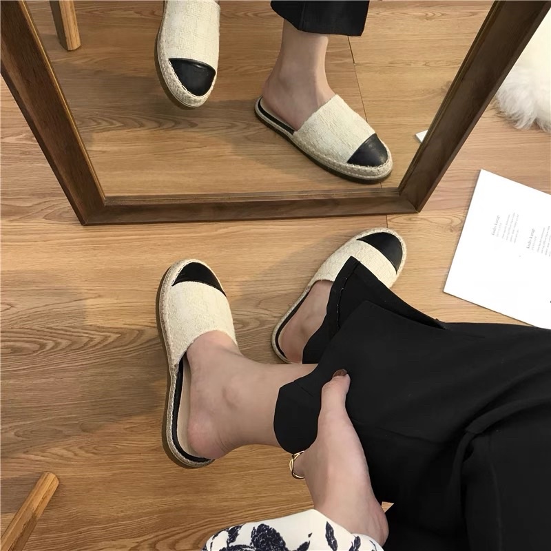 Slipper cói kiểu Hàn Quốc mẫu mới 2021