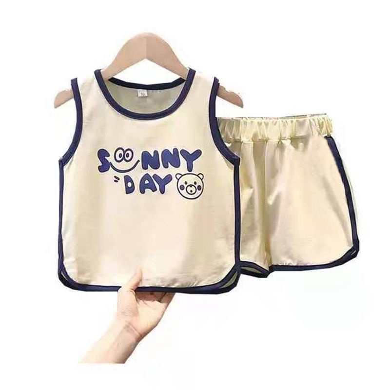 Bộ Trang Phục Mùa Hè Năm 2021 Gồm Áo Ba Lỗ Và Quần Ngắn Cotton Mỏng Thời Trang Cho Bé Trai