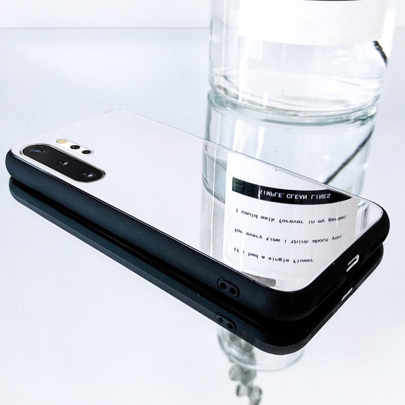 Ốp Điện Thoại Tráng Gương Viền Đen Cho Samsung A03S A04S A8 A6 + A10 A10S A12 A13 A20 A20E A20S A30 A30S A50 A50S A70 A70S A21 A21S A20E A31 A51 A71