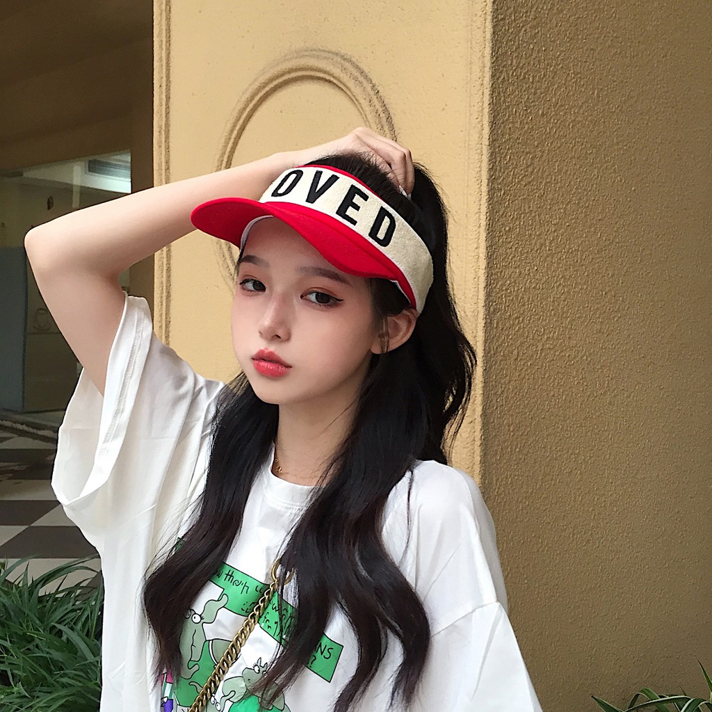 Mũ Lưỡi Trai Thể Thao Hở Chóp Che Nắng Phối Màu Tương Phản Kiểu Đường Phố Hàn Quốc Thời Trang Mùa Hè Cho Nữ
