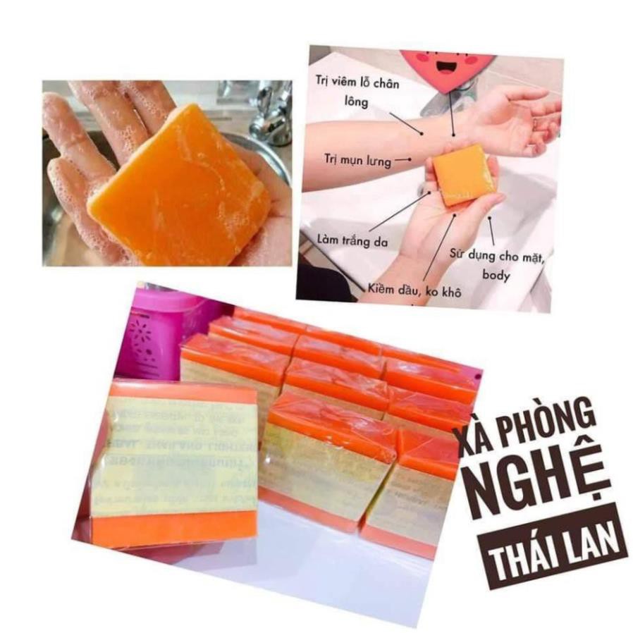 Soap xà bông nghệ cam Thái Lan trắng da giảm mụn