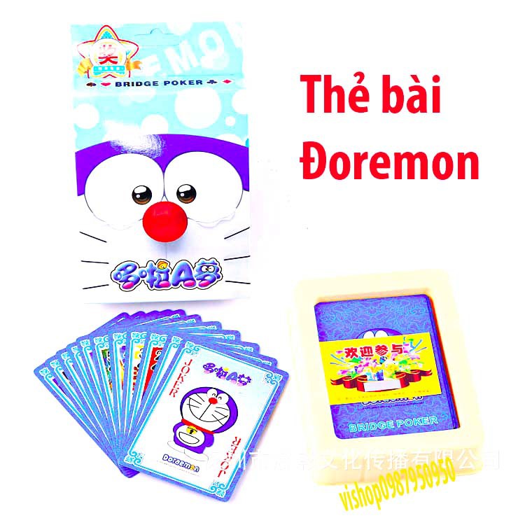Bộ bài Tây anime doremon doraemon kéo búa bao, bộ tú poker đô rê mon 54 lá in hình anime manga dễ thương độc đáo
