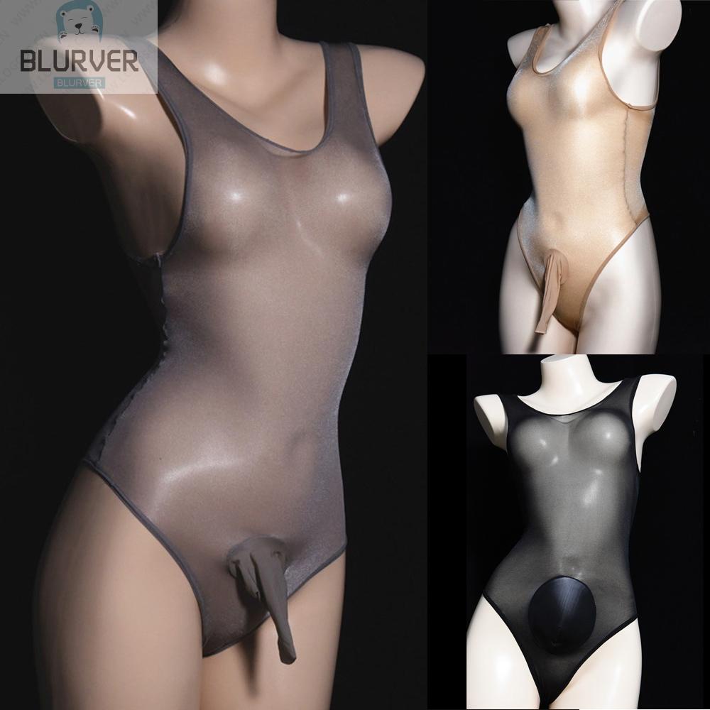 BLURVER~Mens Sexy Sheer Mesh Bodysuit Leotard See Through Pantyhose Slim Body-Stockings#blueriver