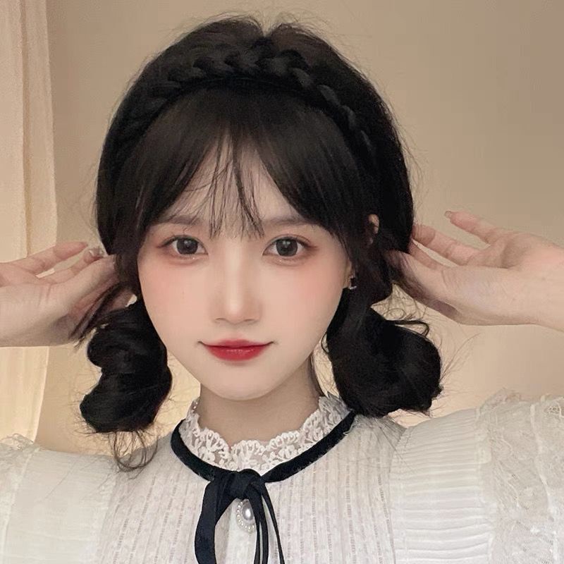 Băng đô tóc giả bện xoắn thời trang Hàn Quốc cho bé gái chống trượt