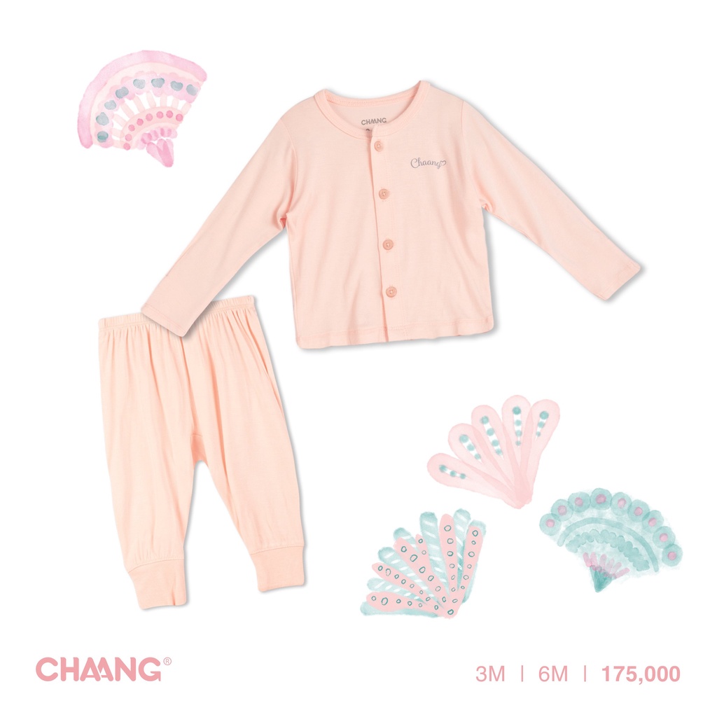 Bộ dài tay cúc giữa sơ sinh Chaang- BST sơ sinh Dreamy Chaang &amp; Under the sea