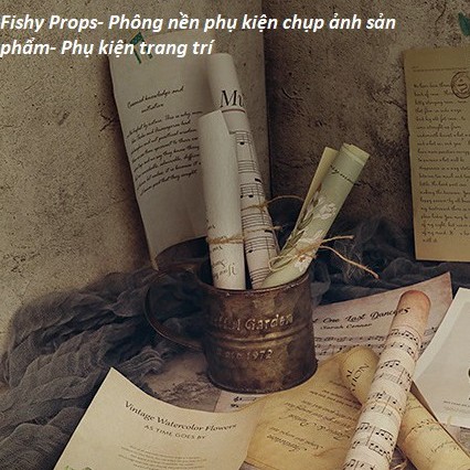 Set 5 tấm tạp chí vintage phụ kiện chụp ảnh phụ kiện trang trí