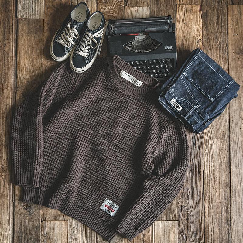 Áo Sweater  Maden Dệt Kim Dáng Rộng Phong Cách Retro Nhật Bản Chất Lượng Cao Cho Nam