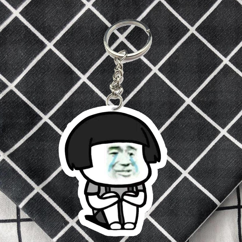 Móc khóa mika meme Gấu trúc bựa cáo từ, oke bấy bề, vỗ tay, xin tha hài hước