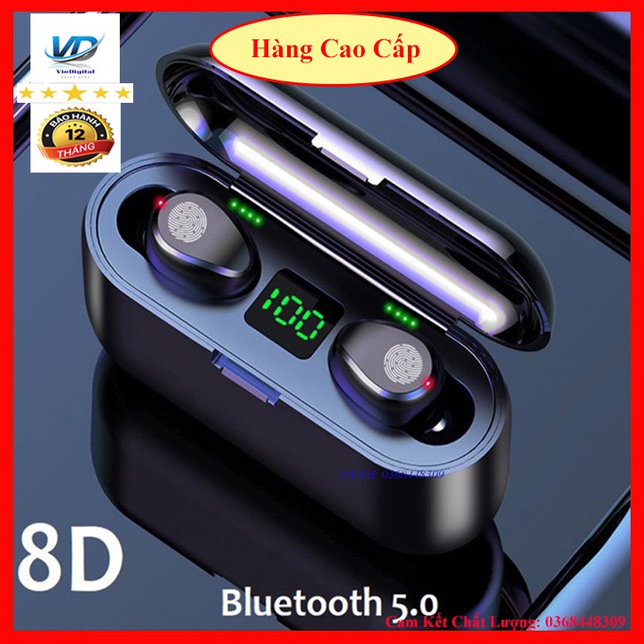 Tai Nghe Bluetooth, Tai Nghe Không Dây AMOI F9 TWS 5.0 9D, Cảm Ứng Chạm, Chống Nước, Chống Ồn. | BigBuy360 - bigbuy360.vn