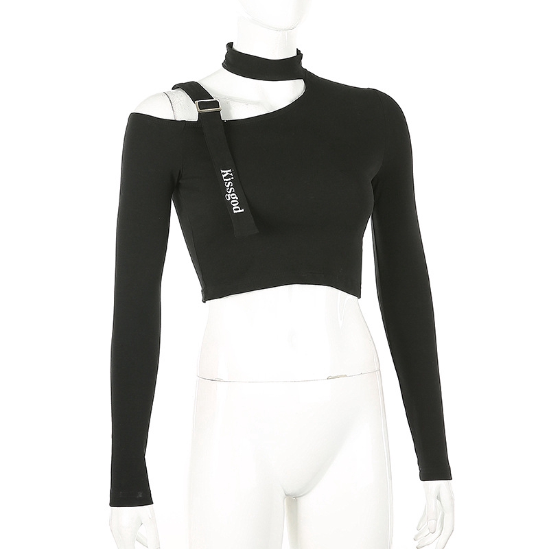 Áo Croptop Dài Tay Hở Vai In Chữ Thời Trang Cá Tính Cho Nữ | BigBuy360 - bigbuy360.vn