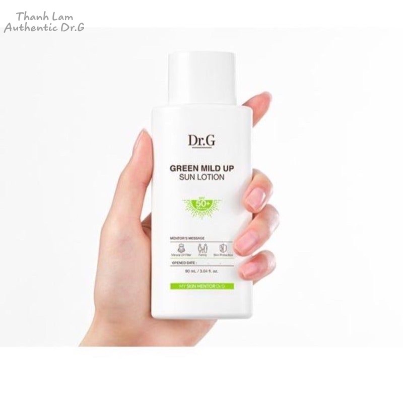 Kem chống nắng DR.G cho da nhạy cảm kiềm dầu làm sáng da Dr.G Green Mild Up Sun Lotion 90ml