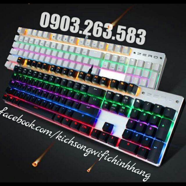 Bàn Phím Cơ Zero E-Sports Gaming Gear Led Rainbow Fullsize 104 phím