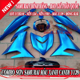 COMBO SƠN SAMURAI MÀU XANH DA TRỜI CANDY Y139 4 CHAI