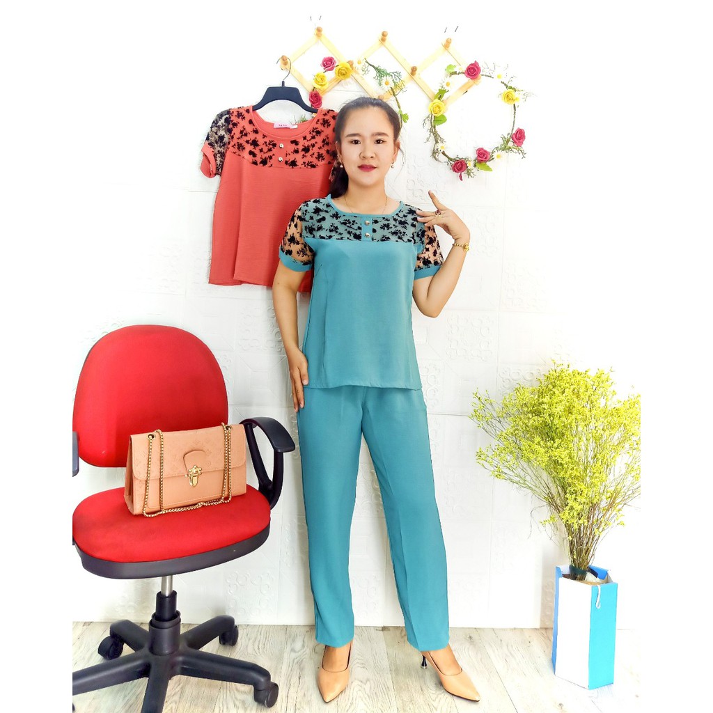[Chỉ Giảm Giá Hôm Nay] Đồ bộ trung niên Chất đũi Ren cao cấp