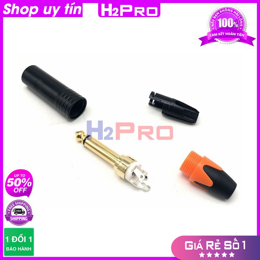 1 Jack 6.5 (6 Ly) Mono Hàn, 1 Jack Âm Thanh 6 Ly Cao Cấp Cho Dàn Âm Thanh Chuyên Nghiệp, Chống Sôi Nhiễu-H2Pro Audio