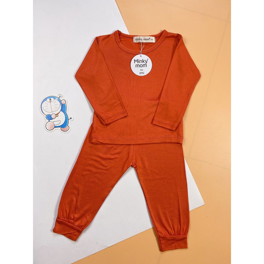 Best SALE!! Bộ Dài Tay THUN LẠNH MINKYMOM Màu Trơn Cho Bé TD-TR01
