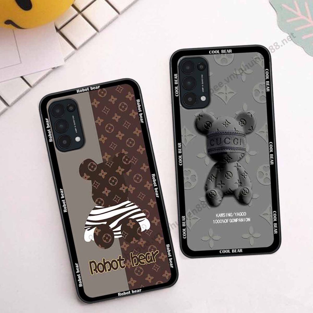 Ốp Oppo Reno5 4G / Reno 5 5G bear, k@ws thương hiệu phong cách ốp lưng thời trang cao cấp