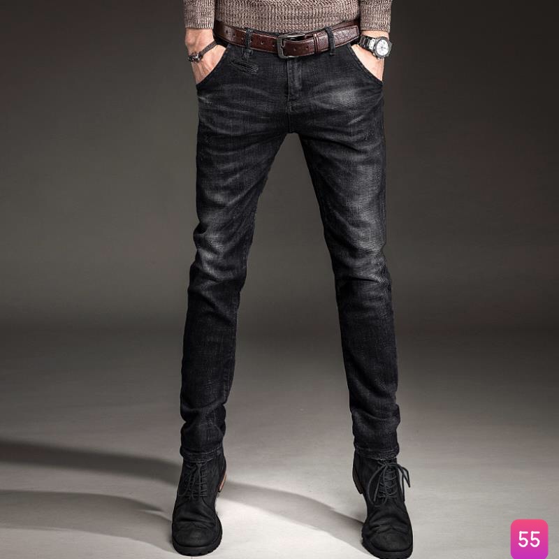 Quần Jean Nam Rin Xanh Trơn Co giãn Ống Đứng Chất Bò Co Giãn Mẫu Mới Nhất M108