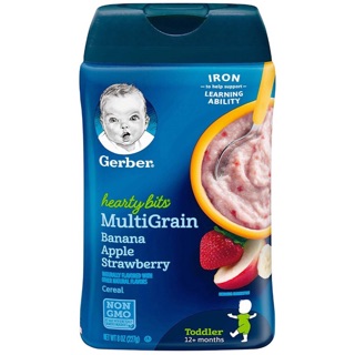 Bột ăn dặm ngũ cốc Gerber vị Táo Chuối Dâu cho bé từ 12 tháng tuổi