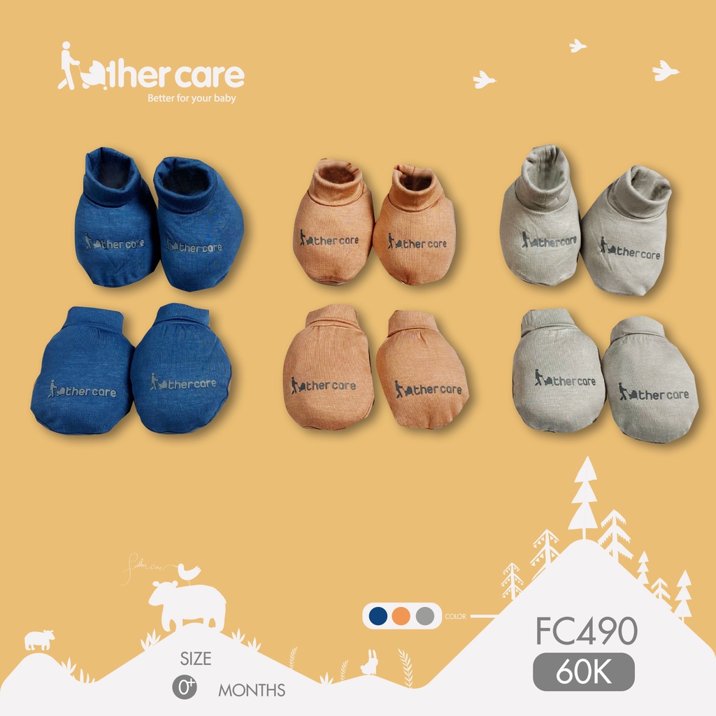 Set Bao Chân Bao Tay Sơ Sinh Trơn FatherCare - FC489 FC490