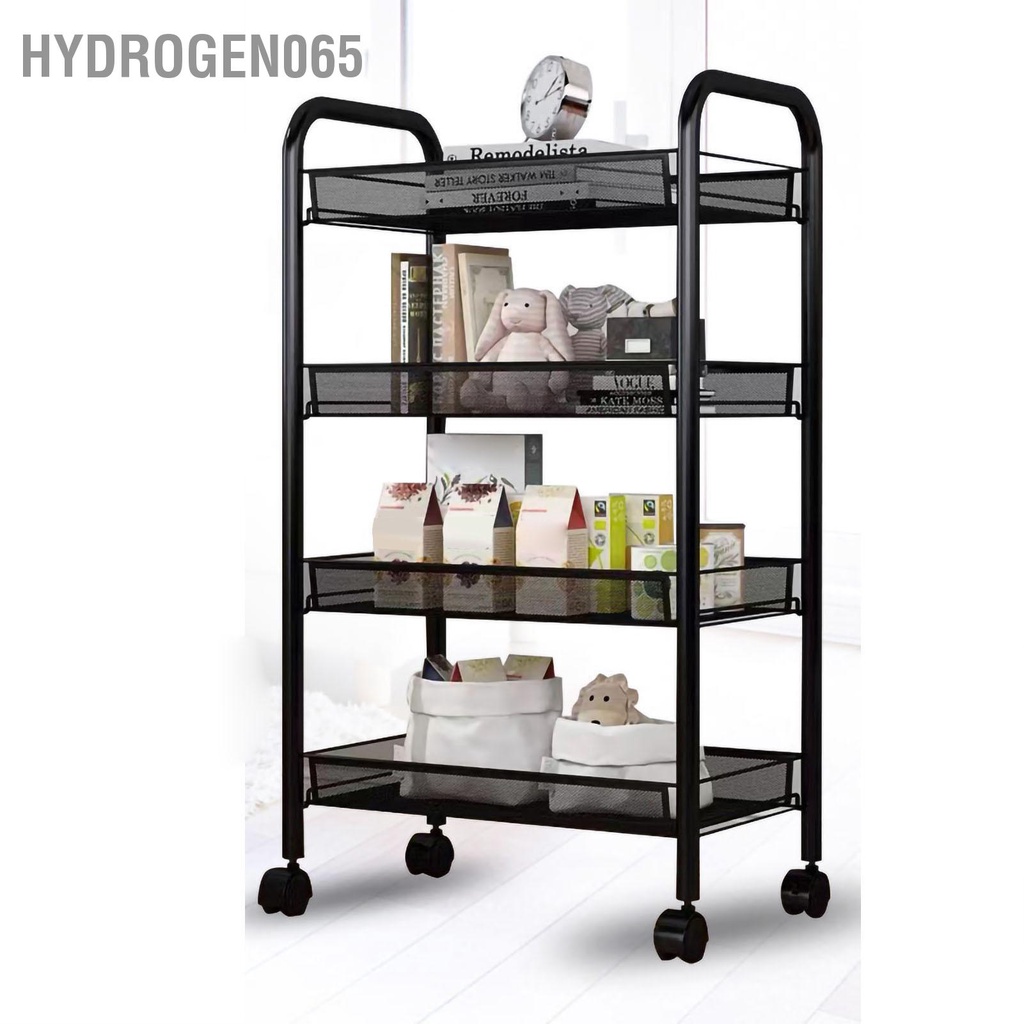 Giá để đồ bằng kim loại có bánh xe Xe đẩy tiện ích di động thép không gỉ cho nhà bếp phòng tắm rau Hydrogen065