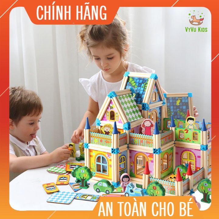 Bộ lắp ghép mô hình lâu đài gỗ 3D♥️ CHÍNH HÃNG♥️ ĐỒ CHƠI GIÁO DỤC♥️Rèn luyện sự kiên trì cho bé