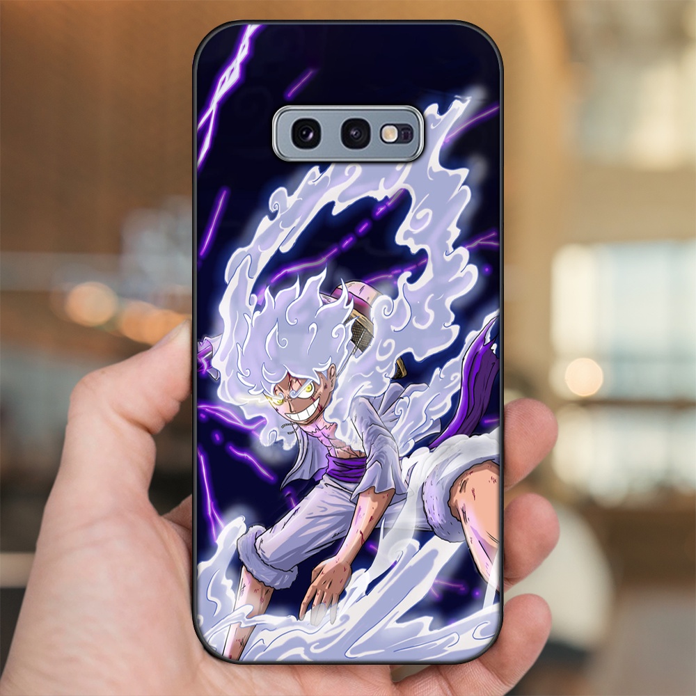 Ốp lưng Samsung S10e viền đen in hình Luffy One Piece